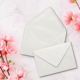 FarbenFroh by GUSTAV NEUSER 50x small envelopes in light grey DIN C7 8.1 x 11.4 cm with pointed flap and wet glue in 80 g/m² small blank mini envelope