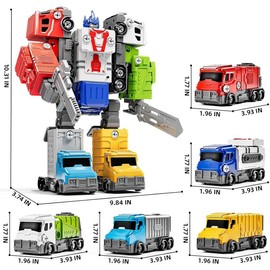 City Vehicles Transform Robot Toys, Building Toddler Toys, Learnnig Toys, Christmas Gifts2024, Birthday Gifts - Color: Construction Car Robot