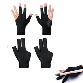 ArmastuseBilliard Glove, Elastic Billiards Glove,4 pcs Pool Glove,Three Finger Glove,Billiard Cue Pool Gloves Left Hand,Pool Billiard Accessories Left Hand 3 Finger Gloves
