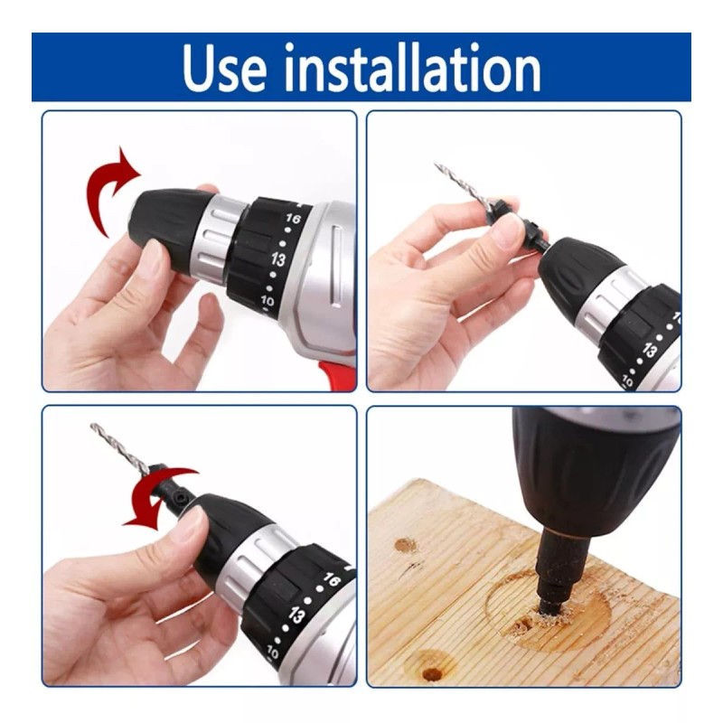 L&T Kit De Broca Avellanadora Madera Vastago Carpintero Tornillo