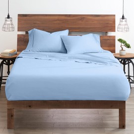 Giza Cotton Sheet Queen - 1000-Thread-Count Giza-Egyptian-My-Sheets-Pillow 100% Egypt Grown Long Staple Giza Cotton Soft Sheets, 24-Inch Extra Deep Pockets 4-PC 1000TC Sheet Set - Light Blue