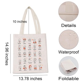 LEVLO 25 Classical Music Composers Musician Shopping Bag Music History School Tote Bag Birthday Graduation Gift (25 Composers)