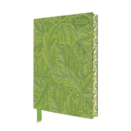 William Morris: Acanthus 2026 Artisan Art Vegan Leather Diary Planner - Page to View with Notes