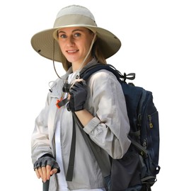 Peicees Fishing Hat UPF 50+ Wide Brim Sun Hat for Women Sun Hat with UV Protection, Safari Hats and Hiking Hats for Women, Khaki