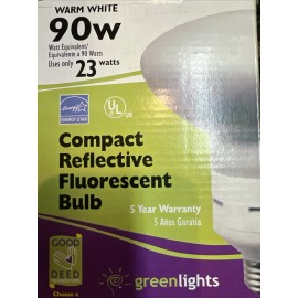 Greenlight Warm White 23watt Compact Reflective Flourescent Flood Light Bulb Greenlights