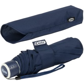 iX-brella Mini Ultra Light - Women's Pocket Umbrella with Large Roof - Extra Light, Blue (insignia blue), Pocket umbrella hand opener