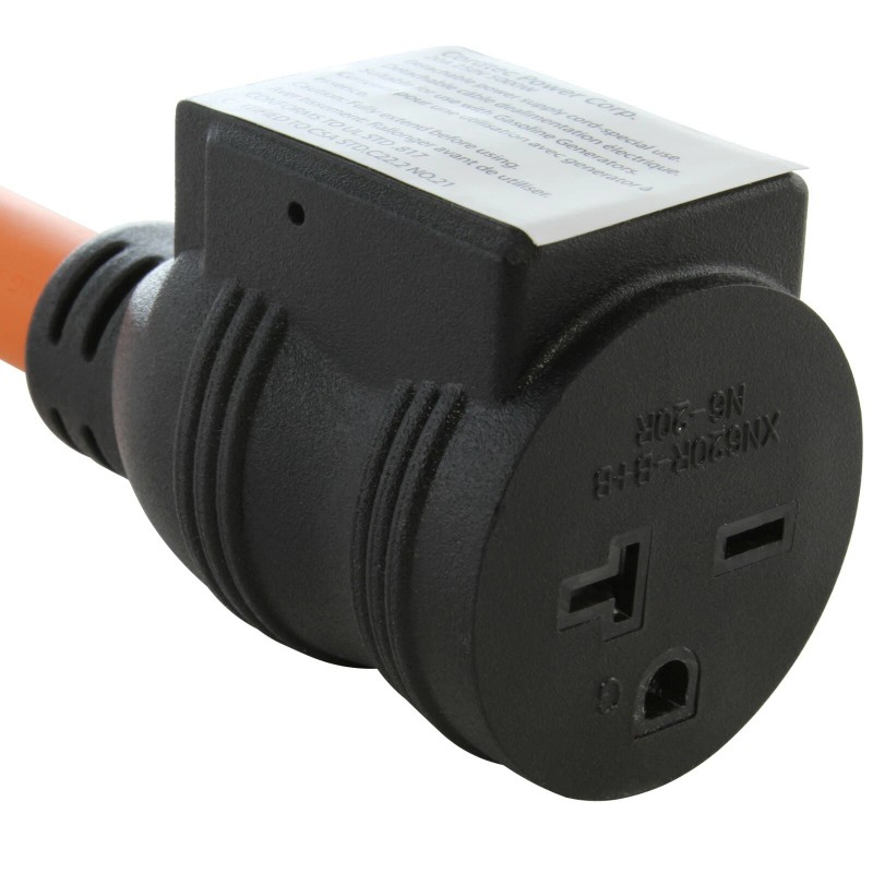 AC WORKS® 30A NEMA L15-30P to 20A NEMA 6-20R Adapter