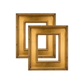 Museum Plein Aire Ornate Picture Frame - 5x7", Set of 2 Gold Leaf Oil Painting Frames | Hand Leafed High-End Antique Style Frames | Open Back Frames with No Glass or Backing