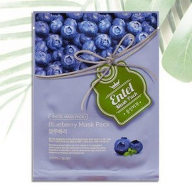 Entel Blueberry Mask Pack x10 Packs Moisture Pack Sheet Pack Skin Soothing