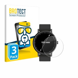 BROTECT Protective glass for wristwatches (circular, diameter: 19 mm) (pack of 3) protective film tempered glass [extremely scratch resistant 9H, anti-fingerprint]