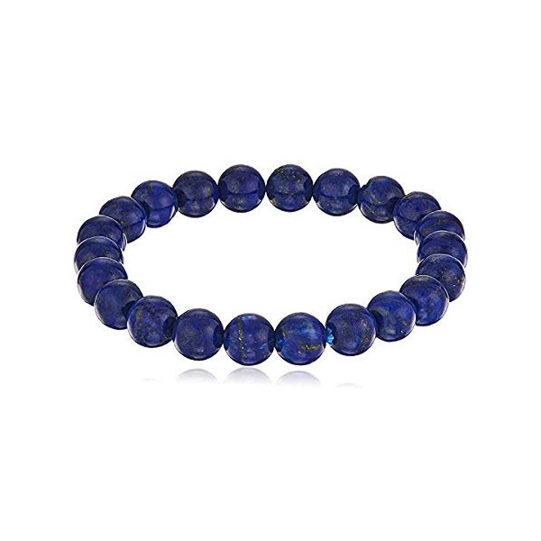 LTC Designs 8 mm Smooth Round Lapis Lazuli Stretch Bracelets,