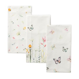 Maison d' Hermine Botanical Fresh 100% Cotton Set of 3 Multi-Purpose Kitchen Towels, Bar Hand Towels, Spring / Summer (50 cm x 70 cm)
