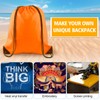 KUUQA 2Pcs Orange Drawstring Backpack Bags Cinch Sack Bulk String