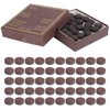 50pcs/box 10mm Cue Tips Kit Snooker Red Leather Cue Stick