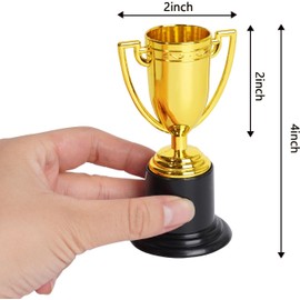 WEITAPYT Pack of 6 trophies, mini golden trophies for children, plastic mini winner trophies for party favours, party bags at children's birthday competitions, sports tournaments reward