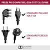 Electraline 22108 Multipresa da incasso Quadra 4 Posti Universali P40,