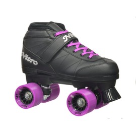 Epic Skates Super Nitro Purple Quad Speed Skates, Adult 6, Black/Purple