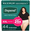 Depend XXL Blush Depend Fresh Protection Adult Incontinence Underwear for
