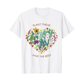 Plant These Save The Bees T-Shirt - Flowers In Heart Vintage T-Shirt