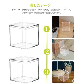 Acrylic Box with Lid, Transparent Case, Approx. 3.9 x 3.9 x 3.9 inches (10 x 10 x 10 cm), Set of