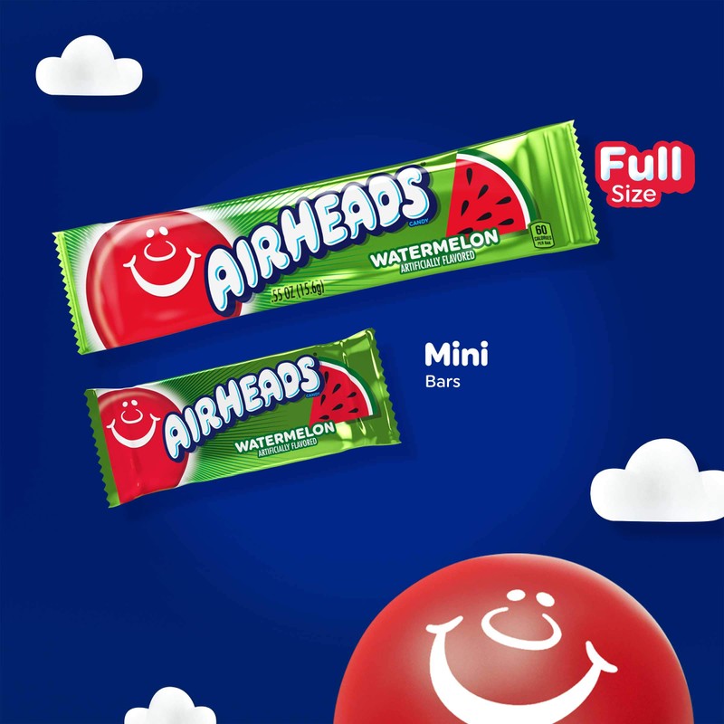 Airheads Candy, Assorted Flavors, 5 Individually Wrapped Full Size Bars