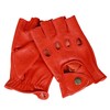 WASPRO Genuine Lambskin leather gloves, motorcycle Half finger Gloves (Red,