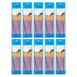 PATIKIL 10 Sets / 100 Pieces Nylon Paint Brushes Wholesale Great for Detail Painting with Acrylic, Oil and Watercolor Paints for Artists and Painting Enthusiasts Purple