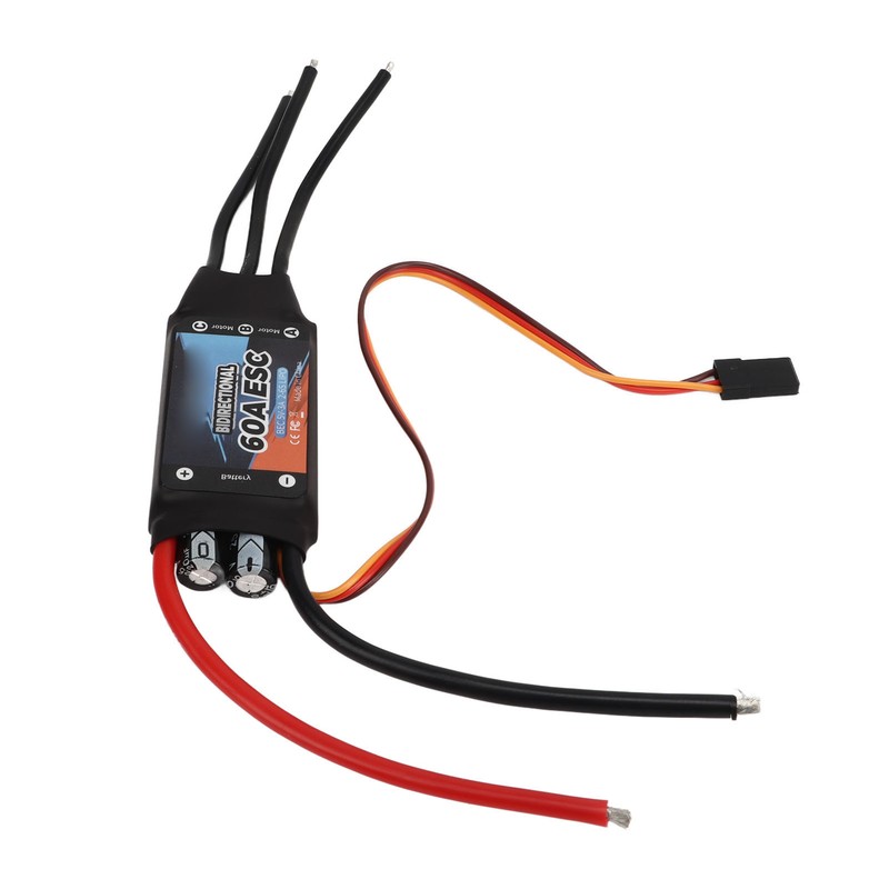 Black 60A Bidirectional Brushless ESC Rapid Response Brushless Electric Speed