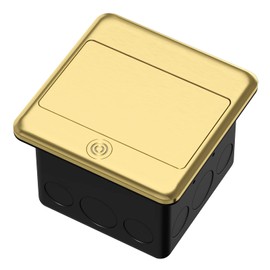 KYHSHJ Pop Up Floor Electrical Outlet Box Kit，20 Amp Stainless Steel TR Tamper-Resistant Duplex Receptacle Outlet，Corrosive Resistant Hardware，ETL Listed, Brass