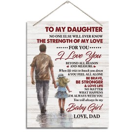 Inspirational Wall Decor - Decorative Hanging Wood Signs for Daughter's Birthday - 'You Will Always Be My Baby Girl' Gift