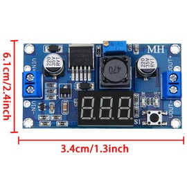 Weewooday Adjustable LM2596S DC-DC Buck Converter Reduced Voltage Regulator Power Supply Module 36V 24V 12V to 5V 2A Voltage Stabilizer with Digital Voltmeter Display (2)