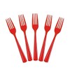 Exquisite Red Plastic Forks 50 Pieces Red Forks Disposable Utensils Heavy Duty Plastic Cutlery Set Disposable Cutlery Sets Flatware Sets Silverware Set For Party Supplies & Party Tableware