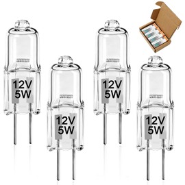 SDRZJX 5W 12V Bulbs for BBQ Grill Clear White Light Bulbs Compatible with Bull Grills G4 Bi-Pin Replace#: 16532