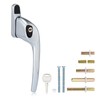 XFORT Cranked Locking Window Handle Installation Kit in Polished Chrome,