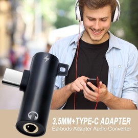Type C Adapter | Earbuds Adapter Audio Converter - Earbuds Adapter Type-C Converter, Portable, Practical Earphone Converter for Charging & Music