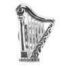 Harp Brooch Stylish Innovative Silver Glossy Finish Musical Instrument Brooch