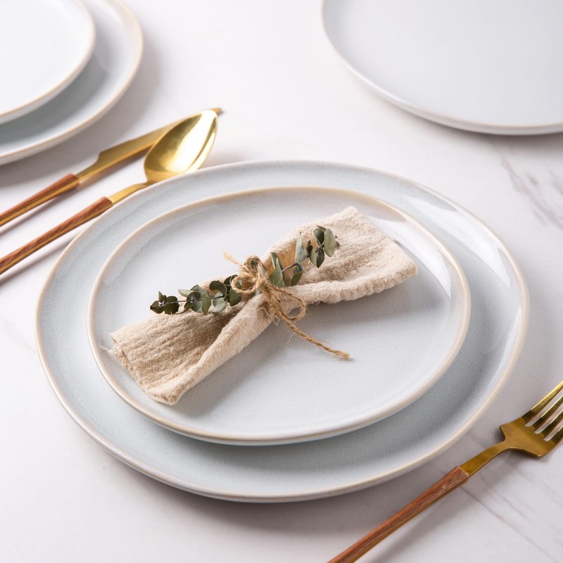 AmorArc Ceramic Dinner Plates Set of 6, 10.5 Inch Handmade