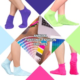 simjubita Yoga Socks for women, Anti Skid Socks with Gripper Gel for Home, Hospital, Yoga, Pilates, Barre, Elderly, Pregnancy