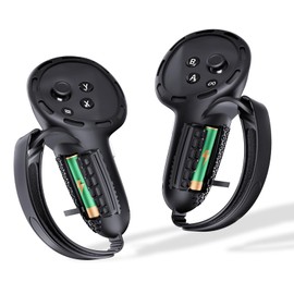 Controller Grips Compatible with Meta Quest 3S/Quest 3, Upgraded All-Silicone Controller Grips Cover for Quest 3S/Quest 3 with Battery Opening and Knuckle Straps Protector