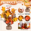 2 Pack Fall Decor Artificial White Berry Maple Leaf Pumpkin