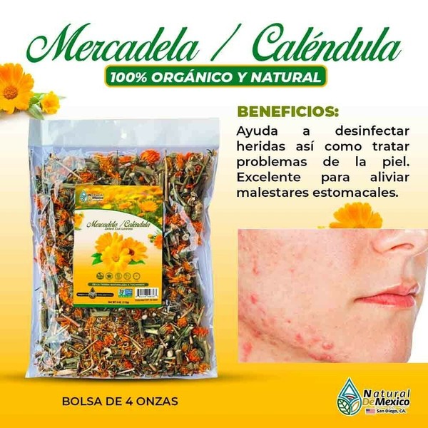 Tierra Naturaleza Flores de Calendula Herbal/Tea 4 oz-113gr. Mercadela Flower PIEL MAS SALUDABLE