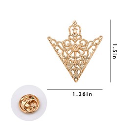 Retro Hollow Pattern Collar Pins for Women Men Buckle Angle Triangle Shirt Collar Brooch Vintage Collar Clips for Women Men Hollow Shirt Suit Clothing Collar Angle Decoration Gold Silver 2PCS