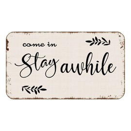 BXFAHZJ Minimalist Come in Stay Awhile Farmhouse Door Mat 17x30 Inch Indoor Outdoor Entrance Doormat Decor for Home Farmhouse,Guest Room Decor