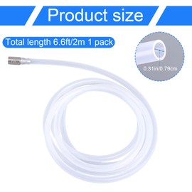 lasuroa 6.6ft Water Pump Hose, Food Grade Silicone Pipe Tubing Stainless Steel Countersunk Head for 5 Gallon Buckets Dispenser Replacement Parts for Charging Automatic Drinking Desk Water Pump