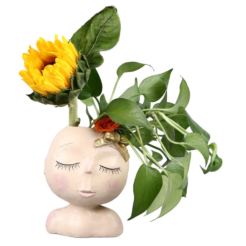 Face Flower Pot Head Planter Pots Resin Succulent Planter with