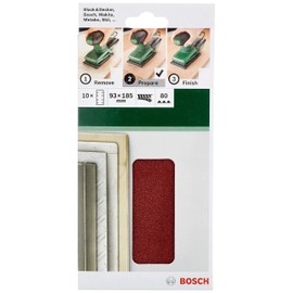 Bosch 2609256A82 Sanding Sheet Set for Orbital Sanders (10-Piece)
