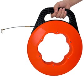 VGongTech 3mm 100ft Fish Tape Reel Fiberglass Cable Puller Cable Rods Kit Electrical Cable Puller Through Wall Wire Guide Device Threader