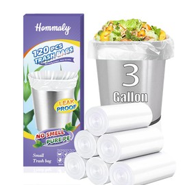 Bolsas de basura transparentes pequeñas de 3 galones, 100 piezas (ajuste para 3-3.2 galones) Bolsas de basura de plástico resistentes y transparentes, forros para cubos de basura del baño, forros para