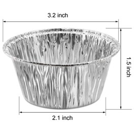 Ramekins Muffin Cups,Durable Quality Disposable Aluminum Foil Ramekins 150 Pack - 4 oz, Aluminum Foil Baking Cups Perfect For Making Cupcakes, Appetizer, Freezing, Broiling & Preservation