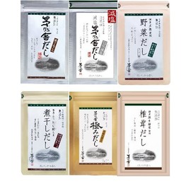 Kayanosha Dashi Trial Set of 6 Types (0.3 oz (8 g) x 5 Bags